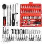 New 46 Piece 1/4" Socket Set with Ratchet Wrench For Car, Bike, Cycle Repairing, DIY Projects, Home & Automobile Vehicle Service (Pack of 1) - Image 2