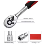 New 46 Piece 1/4" Socket Set with Ratchet Wrench For Car, Bike, Cycle Repairing, DIY Projects, Home & Automobile Vehicle Service (Pack of 1)