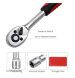 New 46 Piece 1/4" Socket Set with Ratchet Wrench For Car, Bike, Cycle Repairing, DIY Projects, Home & Automobile Vehicle Service (Pack of 1)