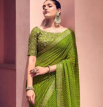 Bandhani Printed saree with Banarasi Lace Border and with unstitched blouse piece New Arrival Latest Georgette Printed Saree Fancy Women's Designer Saree Trending Saree Bollywood Saree daily use saree, fancy saree, naye design of saree nai design of saree