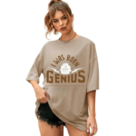 CHKOKKO Women Cotton Oversized Round Neck Printed Tshirt