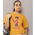 Women’s Round Neck Graphic Print T-Shirt – Short Sleeve Polyester Casual Top Color Musterd Size 2XL (WOMENS-1002 MUSTERD XXL) - Image 2