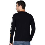 London Hills Cotton Printed Men Round Neck Full Sleeve Black Regular Fit T-Shirt - Image 2