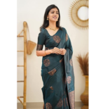 Sidhidata Textile Women's Banarasi Soft Silk Saree With Unstitched Blouse Piece (Free Size) - Image 2