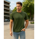 AWG ALL WEATHER GEAR Men Solid Waffle Crew Neck Tshirt | Waffle Knit T-Shirt | Men's T-Shirt | Tees for Man | Textured Half Sleeve T-Shirt's | Tshirt for Men Stylish - Image 2