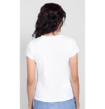 Women’s Round Neck Graphic Print T-Shirt – Short Sleeve Polyester Casual Top Color White (Half-RK-Cap Bag Girl) - Image 2