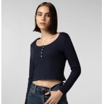 FYLTR Women's Casual Henley Crop Top -100% Cotton Full Sleeves | Fitted Length | Tops for Women Western | Women t Shirt | Stylish Crop Top | Winter T-Shirt for Women | Office Tops - Image 3
