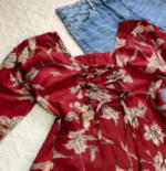 Trendy square neck latest trending kurti - Image 3