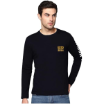 London Hills Cotton Printed Men Round Neck Full Sleeve Black Regular Fit T-Shirt - Image 3
