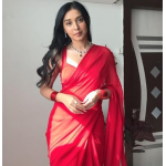 StyleScope Women's Plain Georgette Ready To Wear One Minute Saree With Unstitched Blouse Piece (Kalki) - Image 3