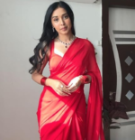 StyleScope Women's Plain Georgette Ready To Wear One Minute Saree With Unstitched Blouse Piece (Kalki) - Image 3