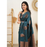 Sidhidata Textile Women's Banarasi Soft Silk Saree With Unstitched Blouse Piece (Free Size) - Image 3
