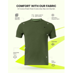 AWG ALL WEATHER GEAR Men Solid Waffle Crew Neck Tshirt | Waffle Knit T-Shirt | Men's T-Shirt | Tees for Man | Textured Half Sleeve T-Shirt's | Tshirt for Men Stylish - Image 3