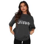 London Hills Women's Casual Printed Round Neck Oversized Longline Drop Shoulder Boho Style T-Shirt