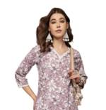 Daevish New Cotton Leaf Printed Casual Straight Kurta for Women | Women Formal Kurti