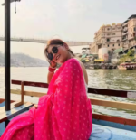 Chanderi Chanderi Cotton Pink Jacquard Saree With blouse - Image 3