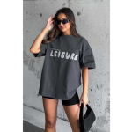 London Hills Women's Casual Printed Round Neck Oversized Longline Drop Shoulder Boho Style T-Shirt - Image 2