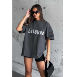 London Hills Women's Casual Printed Round Neck Oversized Longline Drop Shoulder Boho Style T-Shirt - Image 2