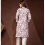 Daevish New Cotton Leaf Printed Casual Straight Kurta for Women | Women Formal Kurti - Image 2