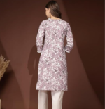 Daevish New Cotton Leaf Printed Casual Straight Kurta for Women | Women Formal Kurti - Image 2