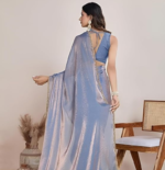 Sidhidata Women's Soft Fandy Silk Saree With Hand Work Lace Boarder & Comes With Unstitched Blouse Piece (Chhaava) - Image 2