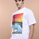 Unisex Printed Extended Sleeves Drop-Shoulder Oversized T-shirt