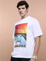 Unisex Printed Extended Sleeves Drop-Shoulder Oversized T-shirt