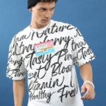 Typography Printed Drop Shoulder Oversized T-shirt
