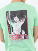 Men Green Printed Raw Edge Slim Fit T-shirt - Image 2