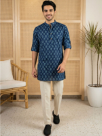 Men Floral Printed Kurta - Image 2