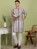 Men Printed Regular Pure Cotton Kurta with Pyjamas - Image 2