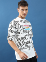 Typography Printed Drop Shoulder Oversized T-shirt - Image 3