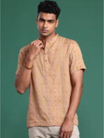 Pure Cotton Ethnic Motifs Woven Design Jacquard Kurta - Image 3