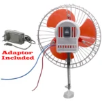 6 Inch Corded 12V Solar/Car/Table fan with Adapter - Image 4