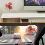 6 Inch Corded 12V Solar/Car/Table fan with Adapter - Image 5