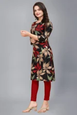 AK FASHION MALL Pack of 1 Crepe Printed Straight Women's Kurti - ( Multicolor ) - Image 2