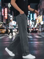 ANGERHOOD Straight Solid Men's Jeans - Grey ( Pack of 1 ) - Image 2