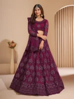 Aika Purple Net Chaniya Choli Semi Stitched Lehenga Single - Image 2