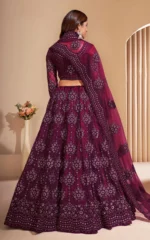 Aika Purple Net Chaniya Choli Semi Stitched Lehenga Single - Image 3