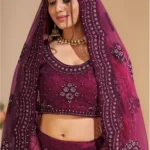 Aika Purple Net Chaniya Choli Semi Stitched Lehenga Single
