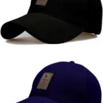 BAYEMA Pack of 2 Cotton Blend Men's Cap ( Black )