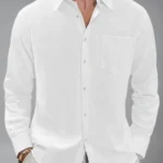 BHUVIKOO Cotton Blend Slim Fit Solids Full Sleeves Men's Casual Shirt - White ( Pack of 1 )