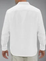 BHUVIKOO Cotton Blend Slim Fit Solids Full Sleeves Men's Casual Shirt - White ( Pack of 1 ) - Image 2