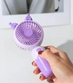 CHARKEE USB Rechargeable Portable Fan Mini Handal Fan Usb Fan Cooling with Kitty Design Hand fan - Image 4