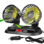 Car Interior Fan with 2 Speed Modes 360° Rotatable Dual Head fan.