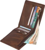 Classic World 100% Leather Solid Men's RFID Wallet With 8 Slots For Card ( Brown , Pack of 1 ) - Image 4