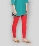 Red Cotton Women's Leggings ( Pack of 1 ) - Image 3