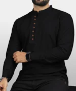 Ethnic Trendz Black Cotton Blend Men's Shirt Style Kurta ( Pack of 1 )