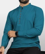 Ethnic Trendz Blue Cotton Blend Men's Shirt Style Kurta ( Pack of 1 )
