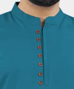 Ethnic Trendz Blue Cotton Blend Men's Shirt Style Kurta ( Pack of 1 ) - Image 2